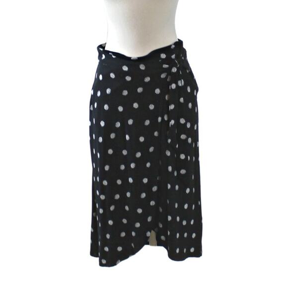 Adrienne Vittadini Women's Midi Skirt Faux Wrap Polkadot Print Size XS - Picture 1 of 8